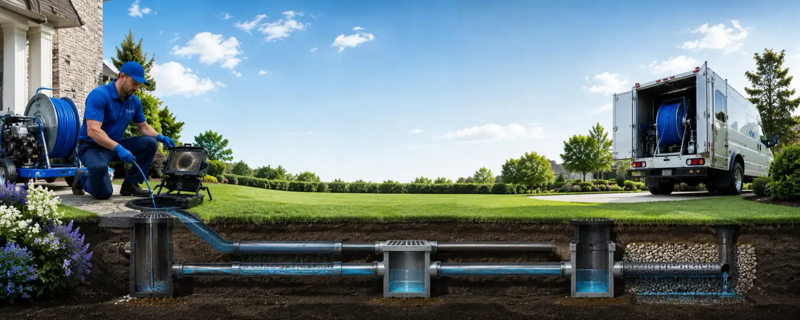 Outdoor drain cleaning information for New Lothrop, MI